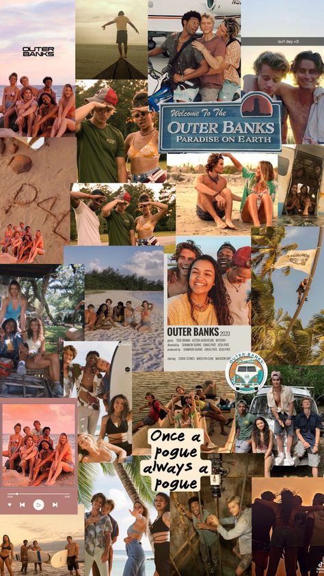 #outerbanks #wallpaper #collageart #netflix #p4l #pogues4life Outerbanks Netflix Wallpapers, Outer Banks Aesthetic Outfits, Les Pogues, Outer Banks Style, Outer Banks Beach, Paradise On Earth, Outer Banks, Banks, Wallpapers