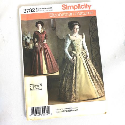 Discontinued Simplicity Pattern Un Cut - Factory Folded - Instructions Included New In Original Package Clean - No Rips Tears Or Stains Costume Pattern For Making Elizabethan Dress Create Costume For Renn Faire Theatre Halloween Size Hh 6 8 10 12 Queen Elizabeth Costume, Elizabeth Costume, Elizabethan Gown, Elizabethan Dress, 1920s Inspired Dresses, Elizabethan Costume, Wedding Dress Sewing Patterns, Southern Belle Dress, Colonial Dress