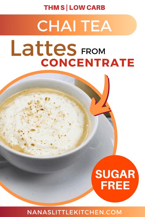 Sugar free, low carb, THM S chai tea latte concentrate is simple to make. Sugar Free Chai Tea Latte, Thm Coffee, Make Chai Tea, Thm Smoothies, Trim Healthy Mama Drinks, Thm Meal Plans, Sugar Free Coffee Syrup, Thm Drinks, Tea Lattes