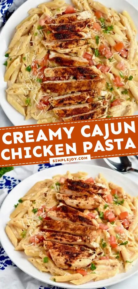 Cajun Steak Pasta, Creamy Cajun Chicken Pasta, Creamy Cajun Chicken, Cajun Chicken Pasta Recipes, Cajun Chicken Alfredo, Holy Cannoli, Resep Pasta, Cajun Pasta, Chicken Alfredo Pasta