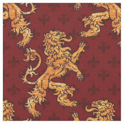 Medieval Fabric, Medieval Drawings, Medieval Aesthetic, Gold Lion, Red Lion, Hogwarts Houses, Medieval Art, Eco Friendly Fabric, Quilting Crafts