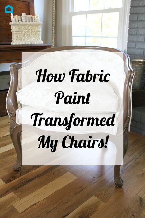 Fabric Paint For Upholstery, Chalk Paint Fabric Chair, Fabric Paint Chair, Painting Upholstered Chairs, Painted Fabric Chairs Ideas, How To Paint A Fabric Chair, How To Paint Upholstery Fabric Chairs, Painted Upholstered Chairs, Paint Fabric Chair