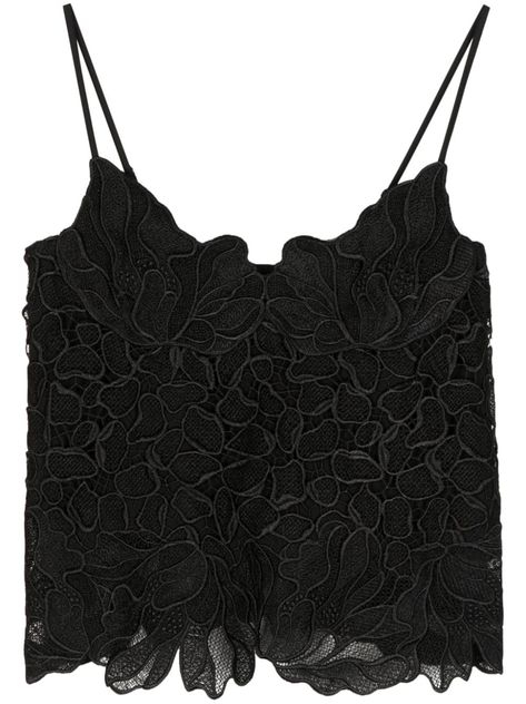 black corded lace adjustable spaghetti straps scoop neck asymmetric hem Lace Clothes Aesthetic, Lace Clothes, Lace Top Black, Black Lace Top, Lace Cami Top, Lace Outfit, Versace Outfit, Corded Lace, City Dress