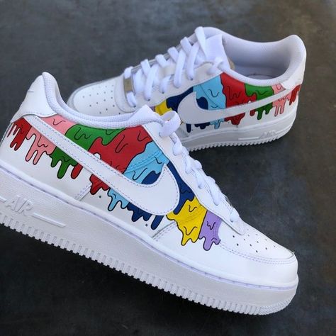 Short Guys, Custom Sneakers Diy, Painted Nikes, Custom Painted Shoes, Custom Shoes Diy, Nike Shoes Air Force, Painted Sneakers, White Nike Shoes, Custom Nike Shoes