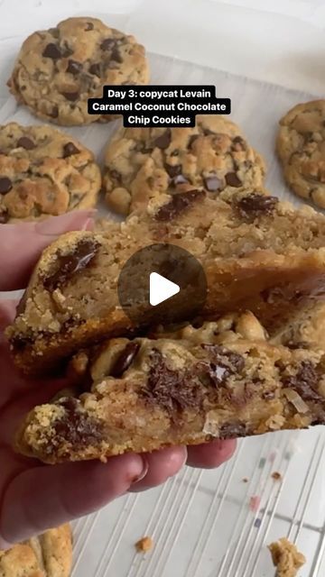 Levine Cookies, Levain Bakery Caramel Coconut Chocolate Chip Cookies, Levain Bakery Lemon Cookies, Copycat Levain Bakery Cookies, Copycat Levain Chocolate Chip Cookies, Chocolate Chip Cookies Levain Bakery, Ooey Gooey Bars, Gooey Bars, Coconut Chocolate Chip Cookies