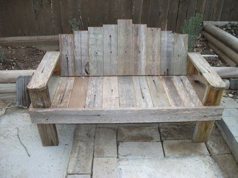 Fence Board Projects, Wood Benches, Simple Benches, Wood Burn Designs, School Auction, Fence Boards, Old Fences, Rustic Bench, Backyard Diy