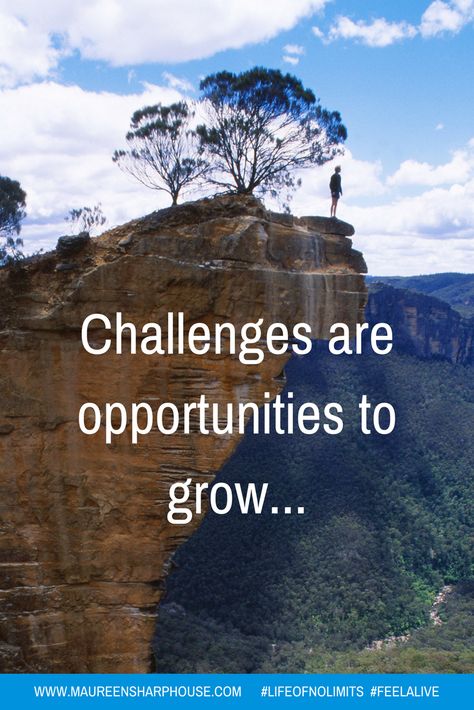 Challenges are opportunities to grow!! Grow Up Challenge, Growing Taller Affirmations, Challenges Are Opportunities Quotes, Uplifting Quotes, Motivate Yourself, Image Quotes, Live For Yourself, New Day, Personal Development