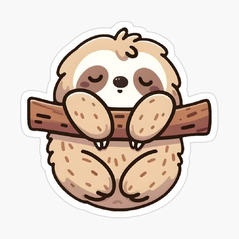 Get my art printed on awesome products. Support me at Redbubble #RBandME: https://www.redbubble.com/i/sticker/Slumbering-Sloth-Bliss-by-UmbrellaStudio1/154802540.EJUG5?asc=u Sloth Drawing Cute, Sloth Drawing, Cute Sloth, Anime Stickers, Animal Cards, Mini Canvas, Cute Animal Drawings, Art Challenge, Printable Stickers