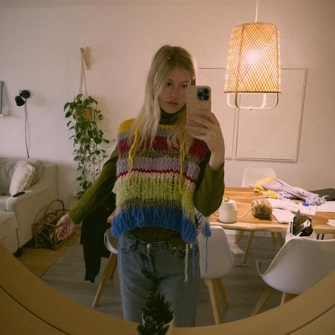 Jenna Phipps Crochet, Jenna Phipps, Playful Knitted Crew Neck Top, Hysteric Glamour Crochet, Fall Multicolor Pointelle Knit Sweater, Multicolor Pointelle Knit Sweater, Christmas Sweaters, Knitted Sweaters, Color Palette