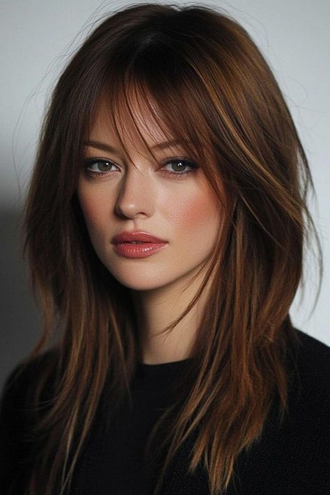 effortless chic, stylish medium hairstyles, hairstyles Hair Long With Layers, Long With Layers, Feathery Bangs, Light Bangs, Feathered Bangs, Hair Projects, Blonde Layers, Blonde Waves, Easy Hairstyles For Medium Hair