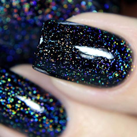 Pet Poems, Ilnp Nail Polish, Jelly Nail Polish, Boutique Nails, Black Holographic, Jelly Nail, Small Trinkets, Black Nail Polish, Holographic Nail Polish