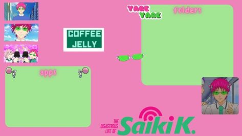 Saiki K Wallpaper, Coffee Jelly, Laptop Wallpaper Desktop Wallpapers, Pink Laptop, Saiki K, Cute Laptop Wallpaper, K Wallpaper, Desktop Background, Laptop Wallpaper