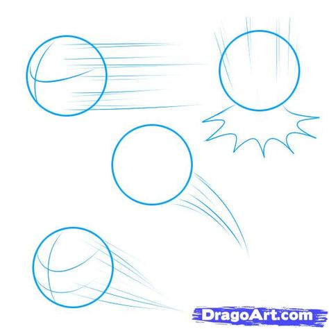 How to Draw a Ball, Step by Step, Stuff, Pop Culture, FREE Online ... Draw Movement, 3d Illusion Drawing, Movement Drawing, Cartoon Ideas, Draw 3d, Ball Drawing, Monster Drawing, How To Make Drawing, Loch Ness Monster