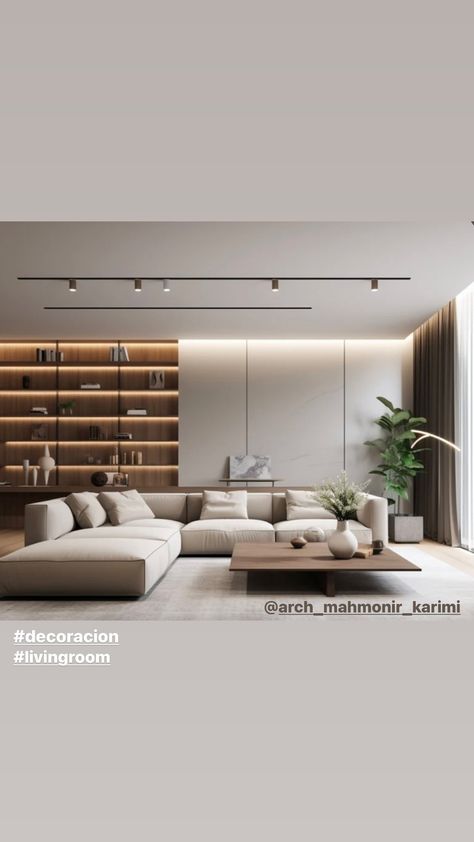 living room = @arch_mahmonir_karimi Modern Dining And Living Room Combo, Dining And Living Room Combo, Room Arch, Living Dining Room Combo, Dining And Living Room, Dining Room Combo, Living Dining, Contemporary Living, Modern Dining