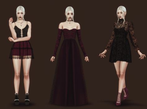 Victorian Gothic Sims 4 Cc, Sims 4 Cc Vampire Dress, Sims 4 Cc Villain Clothes, Sims 4 Goth Cc Maxis Match, Sims 4 Cc Witch Clothes, Sims 4 Black Dress, Ts4 Goth Cc, Sims 4 Gothic Cc, Sims Vampire