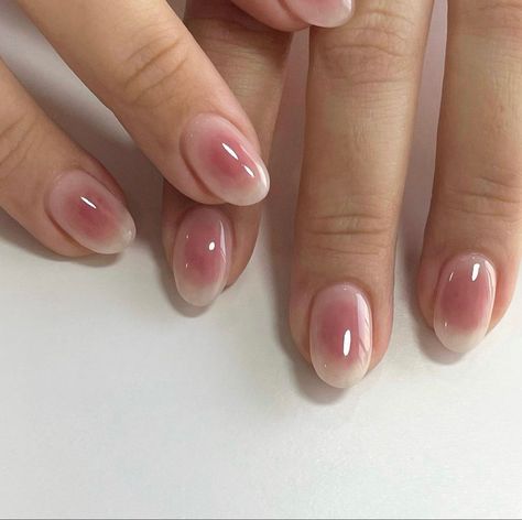 Korean Blush Nails Almond, Sandy Liang Nails, Neutral Fun Nails, Nail Tip Art, Korean Nails Short, Nail Simple, Nail Art Simple, Nails Painted, Paint Nails