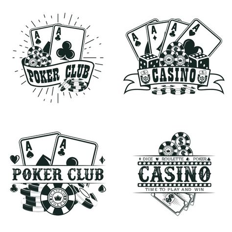 Casino Logo Design, Gambling Tattoos, Abi Motto, Casino Logo, Vintage Logos, Poker Set, Casino Royale Party, Casino Night Party, Good Day Song