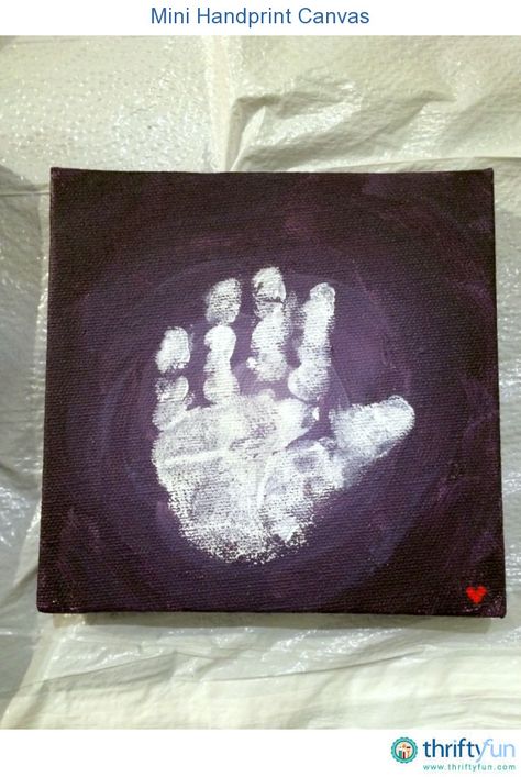 I made this mini handprint canvas for my son's "auntie" for Christmas last year. I painted the entire canvas with various shades of purple paint. Once the paint was dry I painted my son's hand with white paint and made the handprint. After his handprint had dried, I added some glitter paint to the handprint. Shades Of Purple Paint, Handprint Canvas, Gift For Grandparents, Purple Paint, Glitter Paint, Gifts For Grandparents, Small Canvas, White Paint, Diy Canvas Art