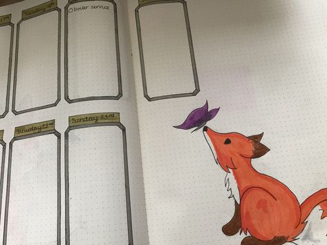 Fox themed weekly board 2025 Bujo, Bullet Journal Themes, Journal Themes, Planner Ideas, Planner Bullet Journal, Bullet Journal Inspiration, Watercolor Animals, Journal Inspiration, Journal Pages