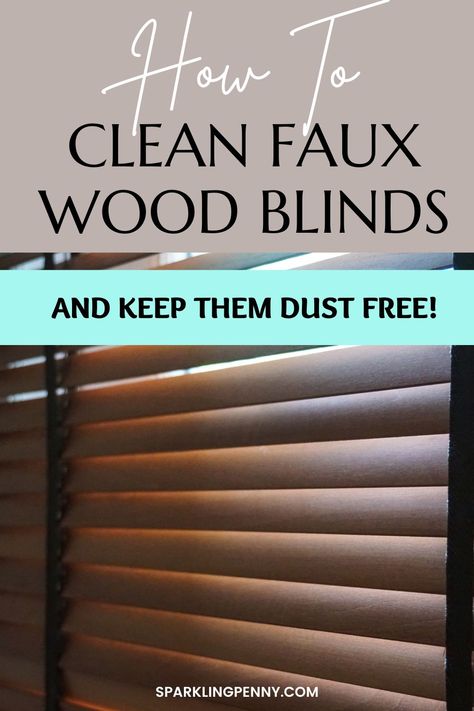 Cleaning your faux wood blinds has never been easier with our expert tips! Whether you're looking to deep clean or just give them a quick refresh, we've got you covered. Say goodbye to dirty blinds and hello to a more beautiful and inviting home! Clean Faux Wood Blinds, Cleaning Blinds Easy, Dark Wood Blinds, Clean Wood Blinds, Cleaning Wood Blinds, Faux Blinds, Dusting Blinds, Stain Removal Guide, Metal Blinds