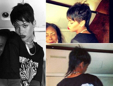 Mullet hairstyle Mohawk Pixie Haircut, Rihanna Mullet, Mullet Styling, Rihanna Haircut, Girl Pixie Cut, Mullet Mohawk, Mullet Styles, Girls Pixie Cut, Rihanna Hair