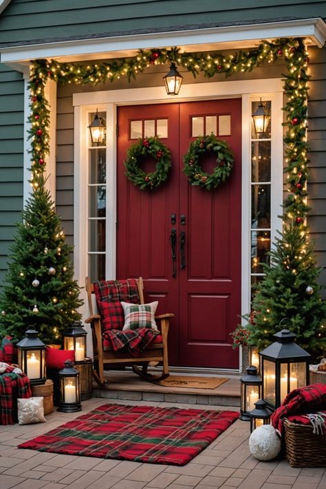 20 Christmas Porch Decorating Ideas – ToolzView Christmas Lights Exterior House, Christmas Porch Archway, Christmas Decor Ideas Exterior, Back Porch Christmas Decor, Christmas Bench Ideas Front Porches, Home Christmas Decor Ideas Outdoor, Christmas Porch Decorating Ideas Simple, Christmas Decor Ideas Porch, Christmas Porch Lights