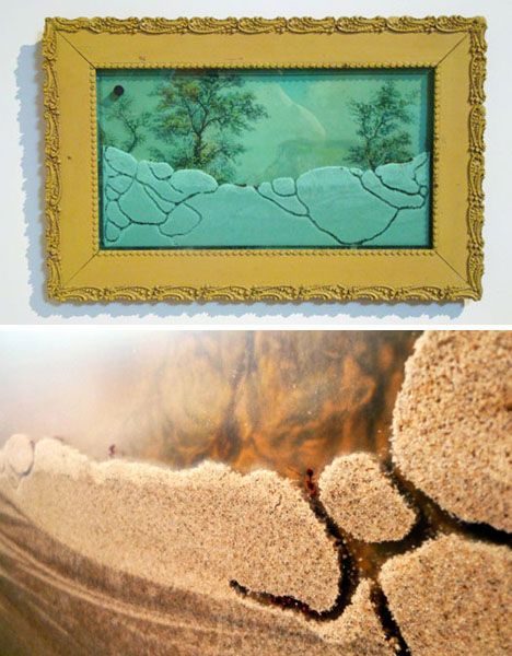 framed wall ant farm - http://dornob.com/living-landscapes-ant-farms-framed-into-abstract-wall-art/# FRAMEicariums Farm Store Decor, Laminate Wood Flooring, Ant Farm, Farm Wall Art, Ant Farms, Farm Paintings, Farm Art, Abstract Decor, Arthropods