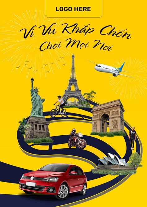 Trip Poster Design, Retreat Poster, Road Trip Poster, Tourist Poster, World Landmarks, Arrival Poster, Landmark Poster, Poster Flat, World Poster