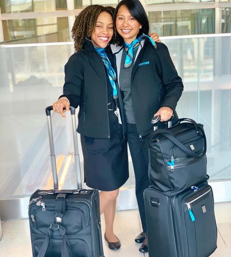 Frontier Flight Attendants on Instagram: “Two of some of our sweetest Flight Attendants!!! @niamelody we love you both!! 💚💙💚 ———————————————— #flyfrontier #frontierstews…” Frontier Flight Attendant, Frontier Airlines Flight Attendant, Alaska Airlines Flight Attendant, Frontier Airlines, Alaska Airlines, Flight Attendants, Airline Flights, Flight Attendant, Airlines