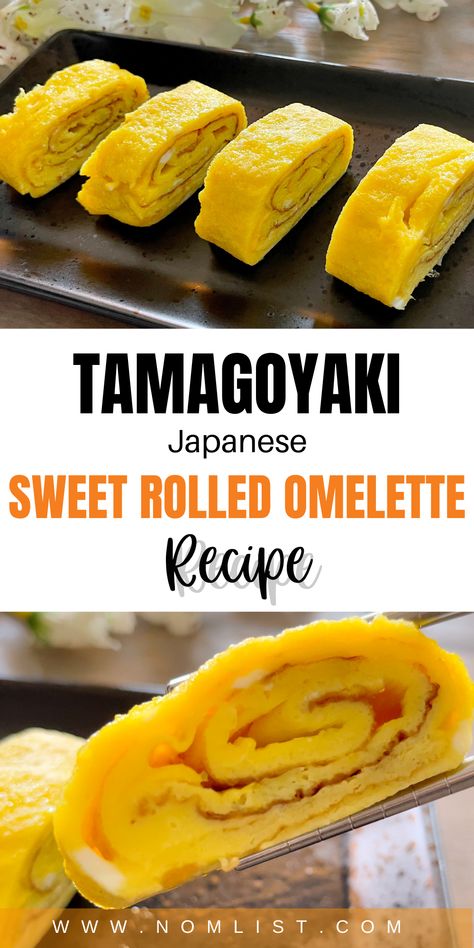 Japanese Eggs Breakfast, Sweet Rolled Omelet, Japanese Sweet Egg Recipe, Japanese Sweet Omelette, Sweet Egg Sushi, Sweet Egg Breakfast, Sweet Omelette Healthy, Sweet Eggs Breakfast, Japanese Egg Pancake