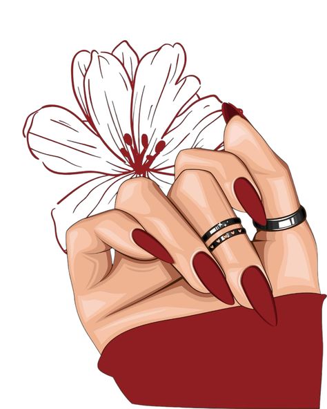 Red Flower Nail Art, Instagram Hilight Ideas, Qatar National Day, Logo Nail, Black Living Room Decor, Instagram Branding Design, Wallpaper Wall Decor, Nail Salon Design, Nail Logo