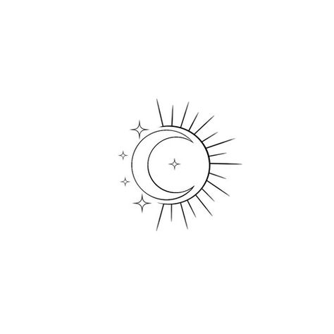 The Sun Moon And Stars Tattoo, Sun Moon Star Wave Tattoo, Small Fine Line Sun Tattoo, Half Moon And Sun Tattoo, Sun Moon Small Tattoo, Sun And Moon Simple Tattoo, Moon Tattoo Designs Minimalist, Sun Star And Moon Tattoo, Sun Moon And Stars Tattoo Best Friends