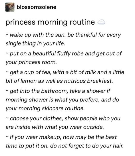 Princess Morning Routine, Princess Tips, Self Care Bullet Journal, Morning Skin Care Routine, Get My Life Together, Glow Up Tips, Girl Tips, Positive Self Affirmations, Self Care Activities