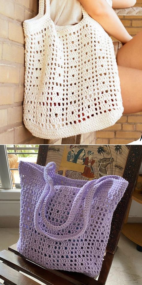 Handbags Crochet, Crocheted Purses, Grid Crochet, Handbag Ideas, Crochet Tote Pattern, Crochet Beach Bags, Handbags Patterns, Gorgeous Crochet, Bags Patterns