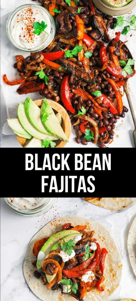 Vegan Sheet Pan Fajitas, Sheet Pan Fajitas Vegetarian, Black Bean Fajita Skillet, Vegetable Fajitas Recipe, Vegetarian Fajitas Recipe, Fajita Recipe Vegetarian, Vegan Fajitas Recipe, Veg Fajitas, Veggie Fajita Recipe