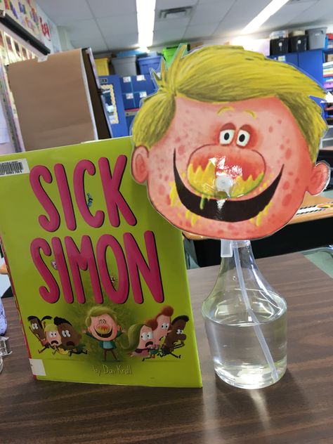 Sick Simon - Noelle Nestman Germs Preschool Art, Healthy Me Preschool Theme, Teaching Hygiene To Preschoolers, Cover Your Mouth When You Cough, Germ Math Activities For Preschool, Germ Theme For Preschool, I Can Be Healthy Preschool Crafts, Germ Activities For Preschool Fine Motor, Health And Safety Preschool