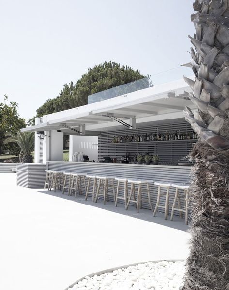 Beach Club Design Architecture, Hotel Pool Bar, Pool Bar Design, Zakynthos Greece, Beach Lounge, Beach Cafe, Beach Bar, Pool Bar, Rooftop Pool