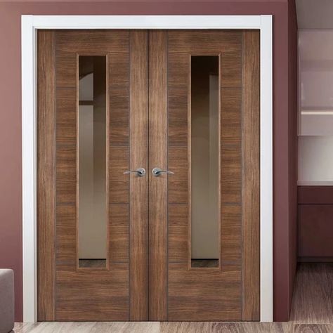 Laminate Door Design Ideas, Laminate Door Design, Interior Door Styles, Office Desk Designs, Bar None, Metal Doors Design, Doors Design, Walnut Doors, Metal Doors