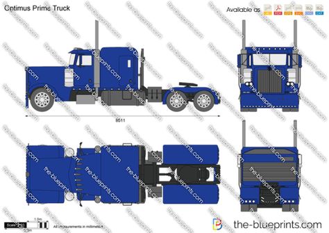 Truck Blueprint, Optimus Prime Truck, Airplane Drawing, Car Vector, Truck Art, Vinyl Graphics, Cad Drawing, Art Station, Car Drawings