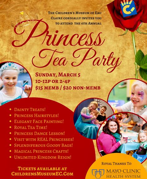 Princess Tea Party Princess Tea Party Fundraiser, Princess Party Fundraiser, Princess And Pancakes Party, Tea Party Fundraiser Ideas, Tea Party Fundraiser, Tea Party Princess, Kids Night Out, Tea Party Crafts, Pta Events