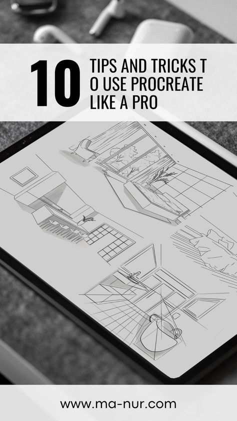 10 tips and tricks to use Procreate like a pro - Art & Architecture Tips For Artists, Free Procreate Brushes, Procreate Ipad Pro, Popup Menu, Gaussian Blur, Procreate Ipad Tutorials, Drawing Interior, Interior Design Renderings, Ipad Tutorials