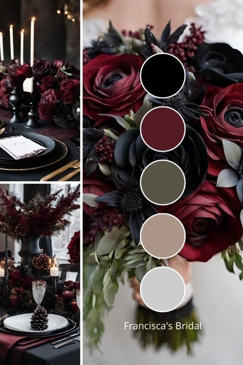 Burnt Red Wedding Color Pallets, Burgundy And Sage Green Wedding, Dark Wedding Theme Color Schemes, Gold Wedding Bouquets, Wedding Color Palette Ideas, Orange Centerpieces, Wedding Theme Color Schemes, Gray Wedding Colors, Burgundy Wedding Colors