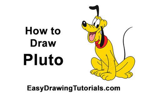 Draw Pluto Dog Full Body Sitting Drawing Tutorials For Beginners, Draw Two, New Drawing, What To Draw, Favorite Cartoon Character, Online Tutorials, Learn How To Draw, Drawing Lessons, Draw Your