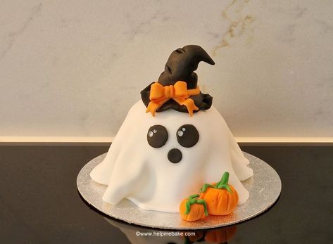 This is a cute Halloween Ghost made out of a Terry's chocolate orange and icing/fondant. Ghost Cake, Halloween Cake Decorating, Terry's Chocolate Orange, Cakes Decorating, Cute Halloween Ghost, Halloween Chocolate, Halloween Cake, We Are Back, Halloween Cakes