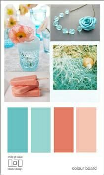 cool teal colors | love the blue glass vase and the.coral flower. and the becklace is ... Beach Wedding Colors Schemes, Coral Color Schemes, Coral Wedding Colors, Teal Wedding Colors, Beach Wedding Colors, Spring Wedding Colors, Coral Wedding, Beach Color, Theme Color