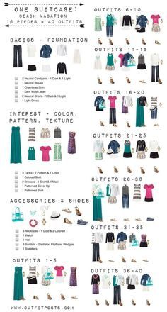 Vacation Checklist, Bra Tips, One Suitcase, Travel Capsule Wardrobe, Travel Capsule, Practical Fashion, Lovely Animals, Foto Tips, Cruise Outfits