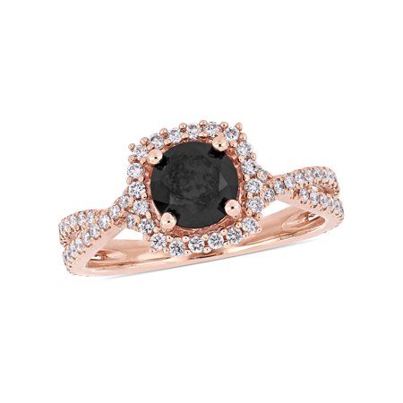 Black Diamond Halo Ring, Black White Diamond Ring, Gold Halo Engagement Ring, Rose Gold Halo Engagement Ring, Infinity Engagement Ring, White Diamond Rings Engagement, Rose Gold Halo, Simulated Diamond Rings, White Diamond Ring