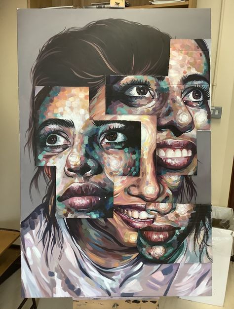 Layers Of Personality Art, Layers Of Emotion Art, Creative Portrait Ideas Art, Facial Distortion Art, As Level Art, Cool Installation Art, Andy Butler Artist Research Page, Gcse Art Facial Features Page, A Level Art Distortion