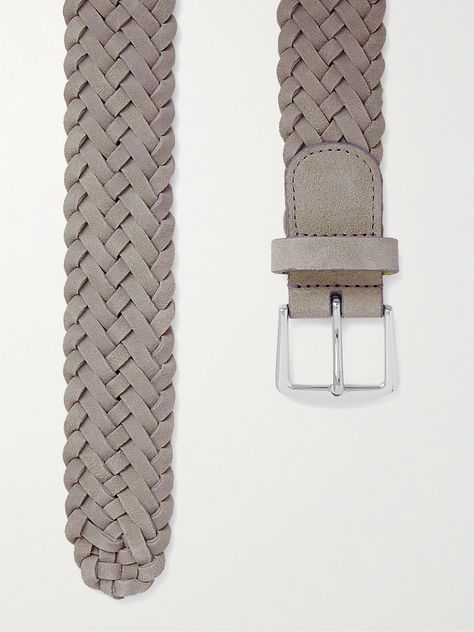 Loro Piana's belt has been made in Italy from beige suede in a versatile 4cm width. It's expertly braided, so it feels sturdier, has a little more give and will wear well, plus it'll add a subtle element of detail to your outfit. Loro Piana Men, Mens Designer Belts, Gentleman Outfit, Belt For Men, Suede Belt, Designer Belt, Designer Belts, Leather Belts Men, Woven Belt