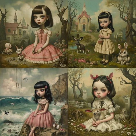 Mark Ryden Art, Surreal Animal Art, Pop Surrealism Lowbrow, Mark Ryden, Party Video, Doll Aesthetic, Paintings And Drawings, Cyberpunk Character, Animals Cute